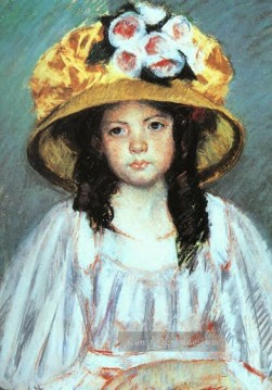 Mädchen in einem großen Hut Mütter Kinder Mary Cassatt Ölgemälde